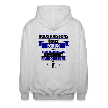 les meilleurs randonneurs - Veste à capuche unisexe - gris clair chiné - Dos - AI Model Male 185 light (185cm)