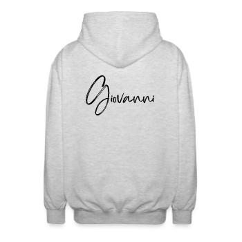 Giovanni - Unisex Kapuzenjacke - Hellgrau meliert - Hinten - AI Model Male 185 light (185cm)
