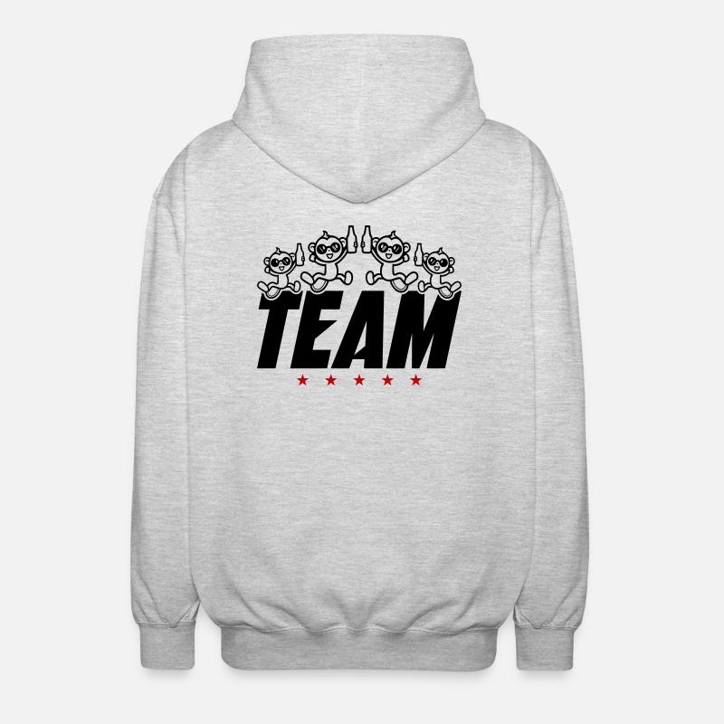 Monkey Team Party Beer - Unisex Hooded Jacket - light heather grey