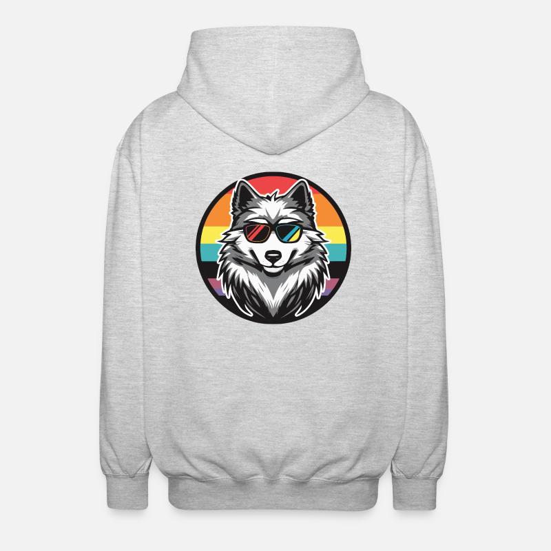 Loup Bande Dessinée Cool Été - Veste à capuche unisexe - gris clair chiné