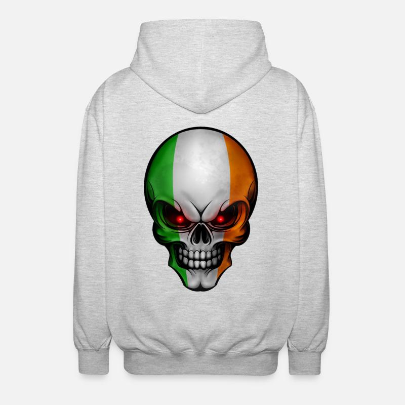 Crâne conceptions rondes Irlande - Veste à capuche unisexe - gris clair chiné