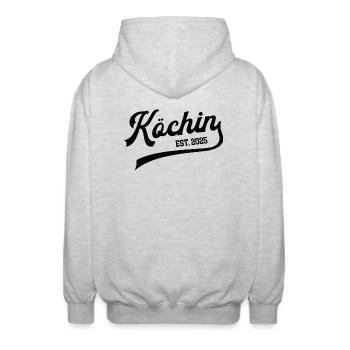 Köchin 2025 Ausbildung Lehre Bestanden Gastronomie - Unisex Kapuzenjacke - Hellgrau meliert - Hinten - AI Model Male 185 light (185cm)