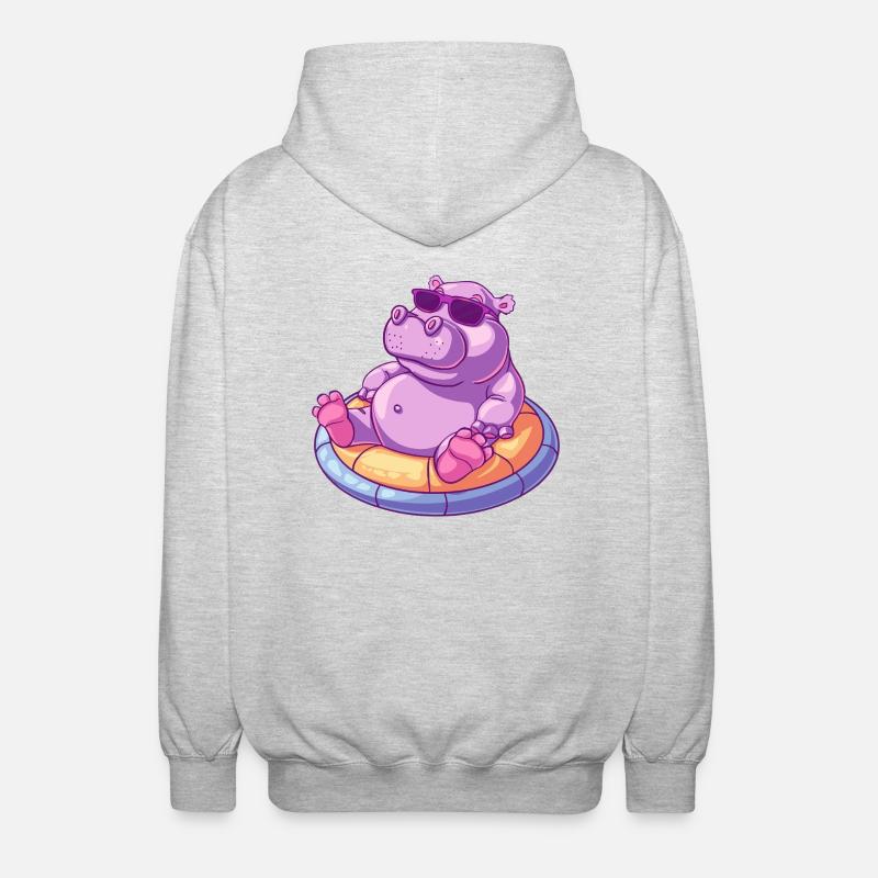 Hippo Comic Cool - Unisex Hooded Jacket - light heather grey