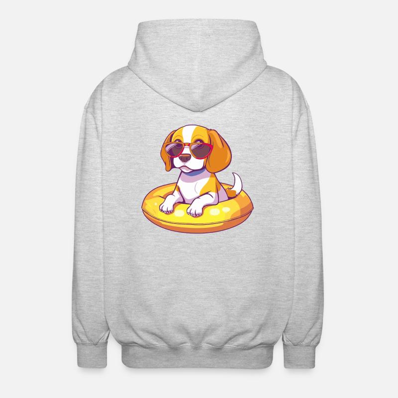 Beagle chien bande dessinée cool - Veste à capuche unisexe - gris clair chiné