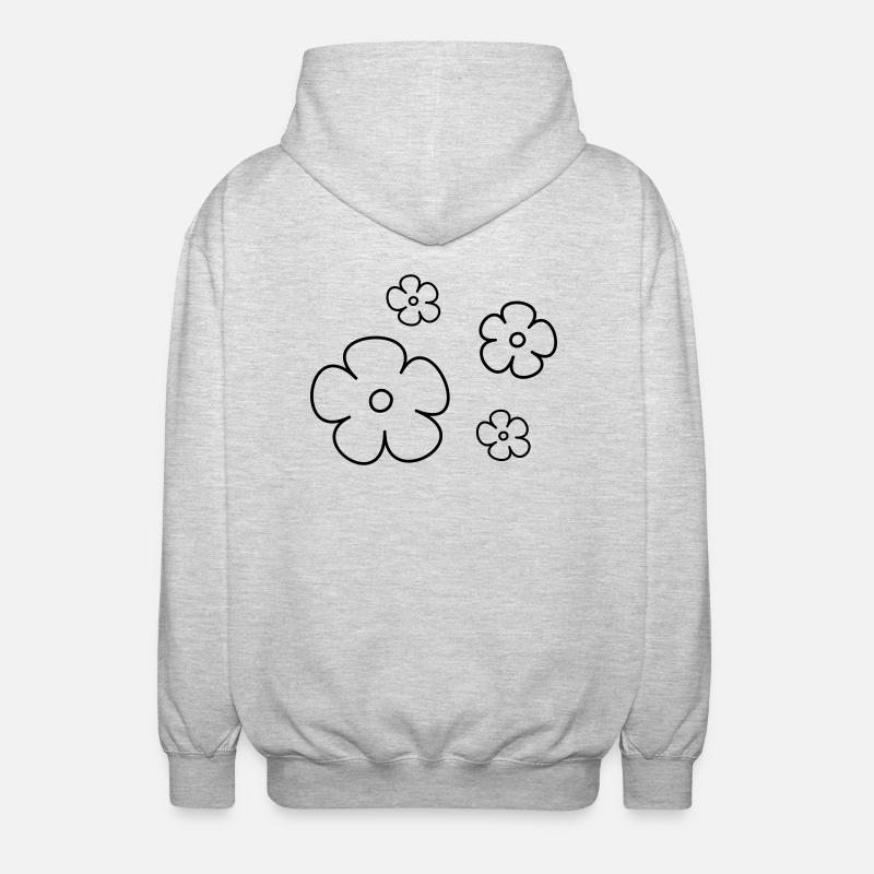 Blumen - Unisex Kapuzenjacke - Hellgrau meliert