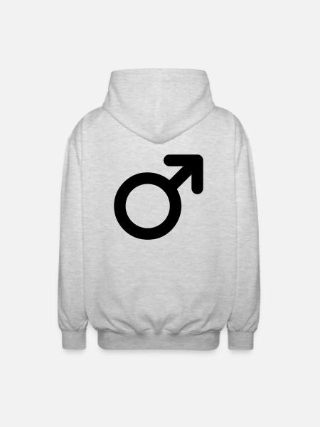 male symbol - Unisex Hooded Jacket - light heather grey