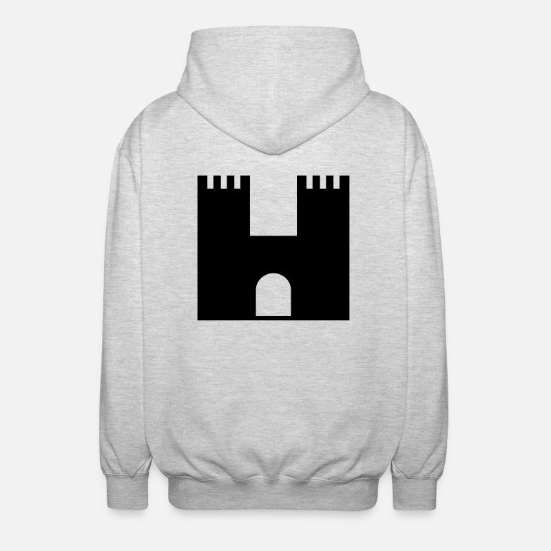 castle - Unisex Hooded Jacket - light heather grey