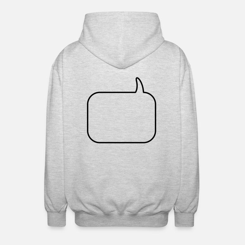 Text Balloon (square 1col - Unisex Hooded Jacket - light heather grey