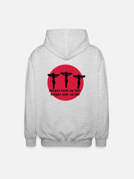 Always Look On The Bright Side of Life - Unisex Hooded Jacket - light heather grey