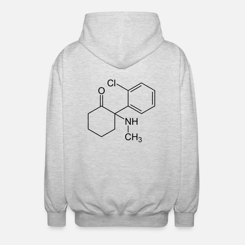 Ketamine structural formula - Unisex Hooded Jacket - light heather grey