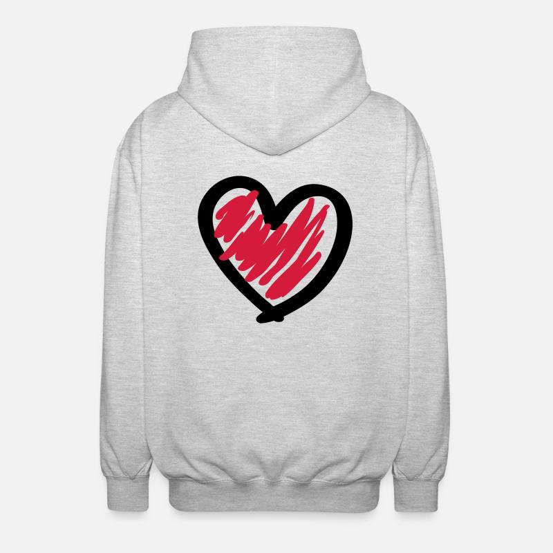 Cool Heart - Unisex Kapuzenjacke - Hellgrau meliert