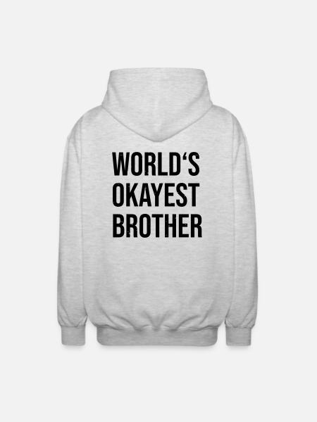 Worlds okayest brother - Unisex Hooded Jacket - light heather grey