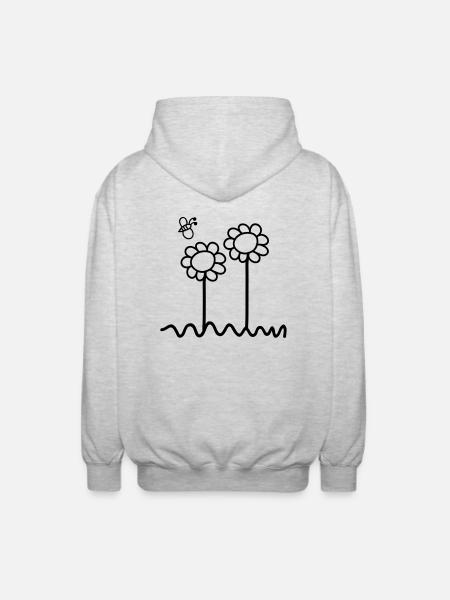 blumen__f1 - Unisex Hooded Jacket - light heather grey