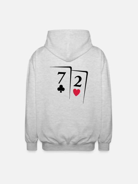 Poker Karten - Unisex Hooded Jacket - light heather grey