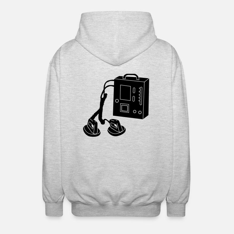 defibrillator_d1 - Unisex Hooded Jacket - light heather grey