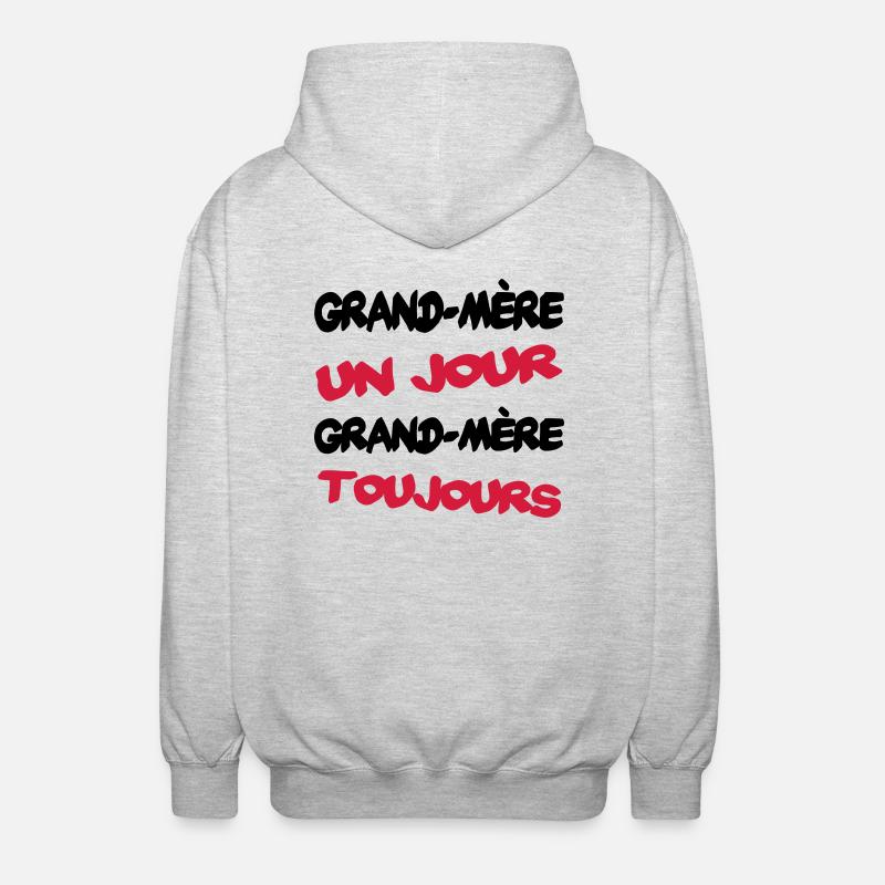 GRAND MERE un jour... - Veste à capuche unisexe - gris clair chiné