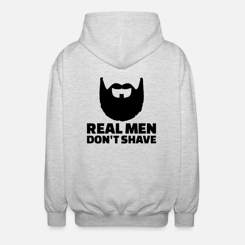Real men don't shave - Veste à capuche unisexe - gris clair chiné