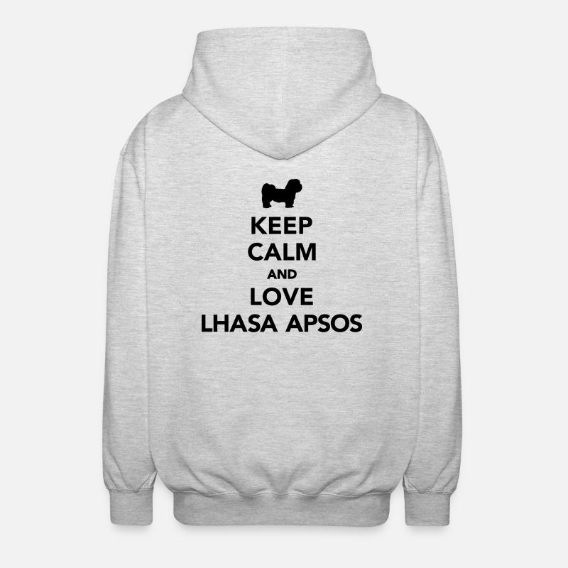 Lhasa Apso - Veste à capuche unisexe - gris clair chiné