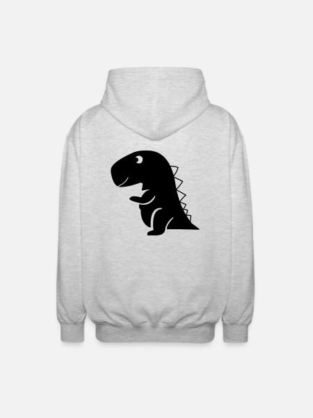 suesser_dino - Unisex Kapuzenjacke - Hellgrau meliert