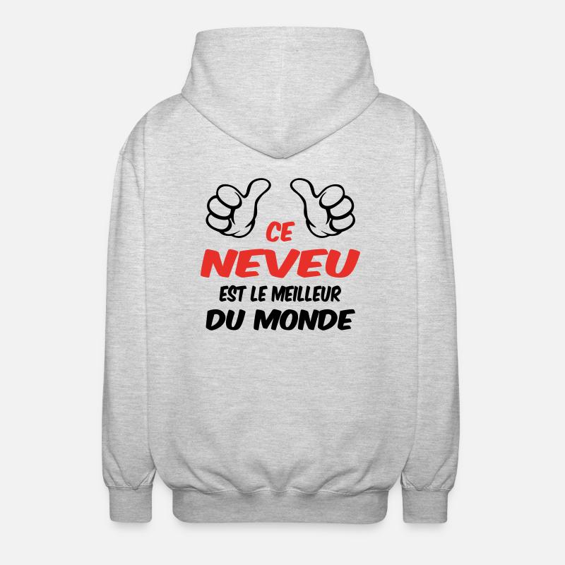 BESTER NEFFE - Unisex Kapuzenjacke - Hellgrau meliert