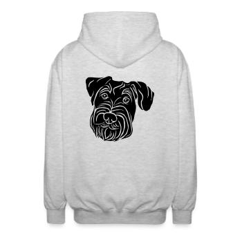 Schnauzer moyen - Veste à capuche unisexe - gris clair chiné - Dos - AI Model Male 185 light (185cm)
