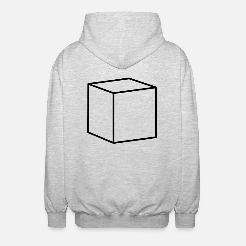 Cube noir - Veste à capuche unisexe - gris clair chiné
