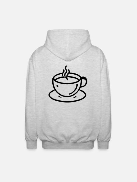 coffee cup coffee tea - Unisex Hooded Jacket - light heather grey