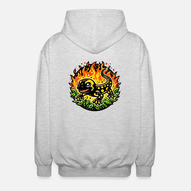 Salamandre de feu - Veste à capuche unisexe - gris clair chiné