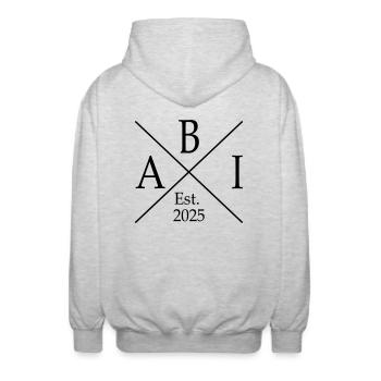 ABI Est 25 - Unisex Kapuzenjacke - Hellgrau meliert - Hinten - AI Model Male 185 light (185cm)