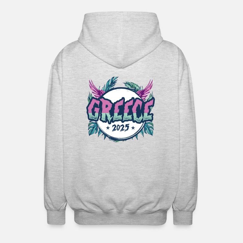 Greece 2025 Vacation - Unisex Hooded Jacket - light heather grey