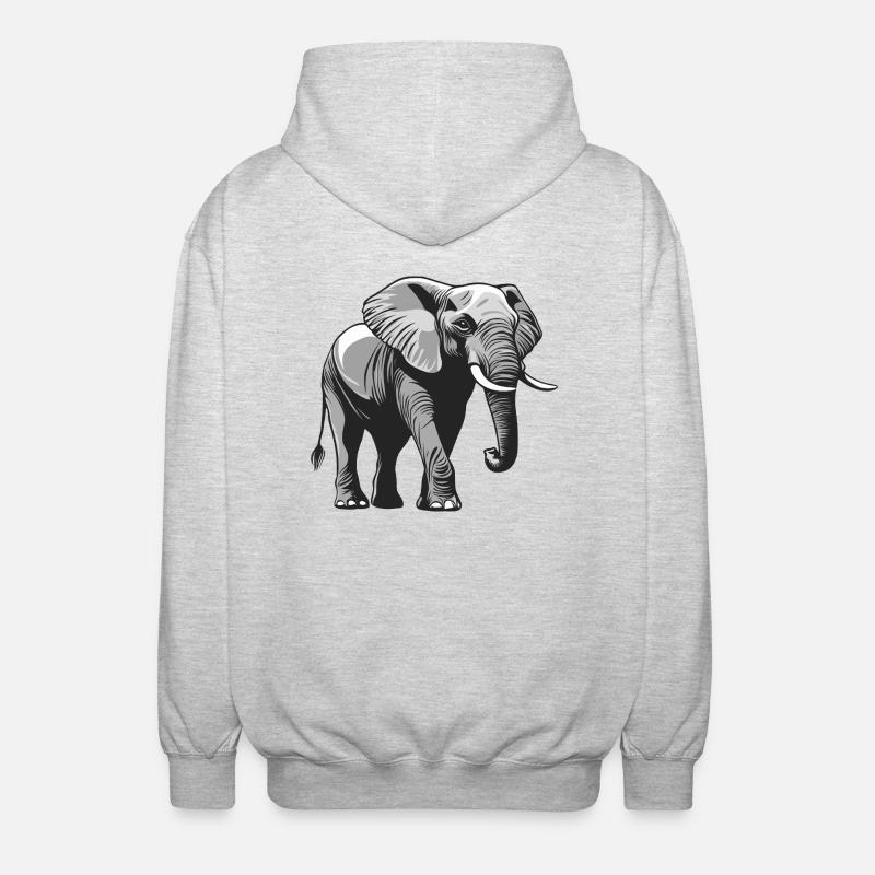 éléphant gris - Veste à capuche unisexe - gris clair chiné