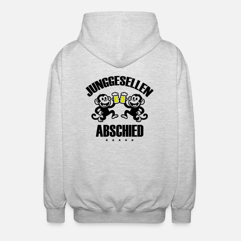 Junggesellenabschied Party Affen - Unisex Kapuzenjacke - Hellgrau meliert