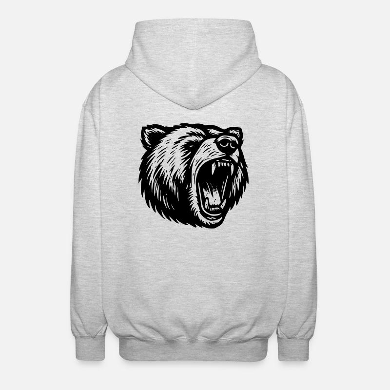 Grizzly - Veste à capuche unisexe - gris clair chiné