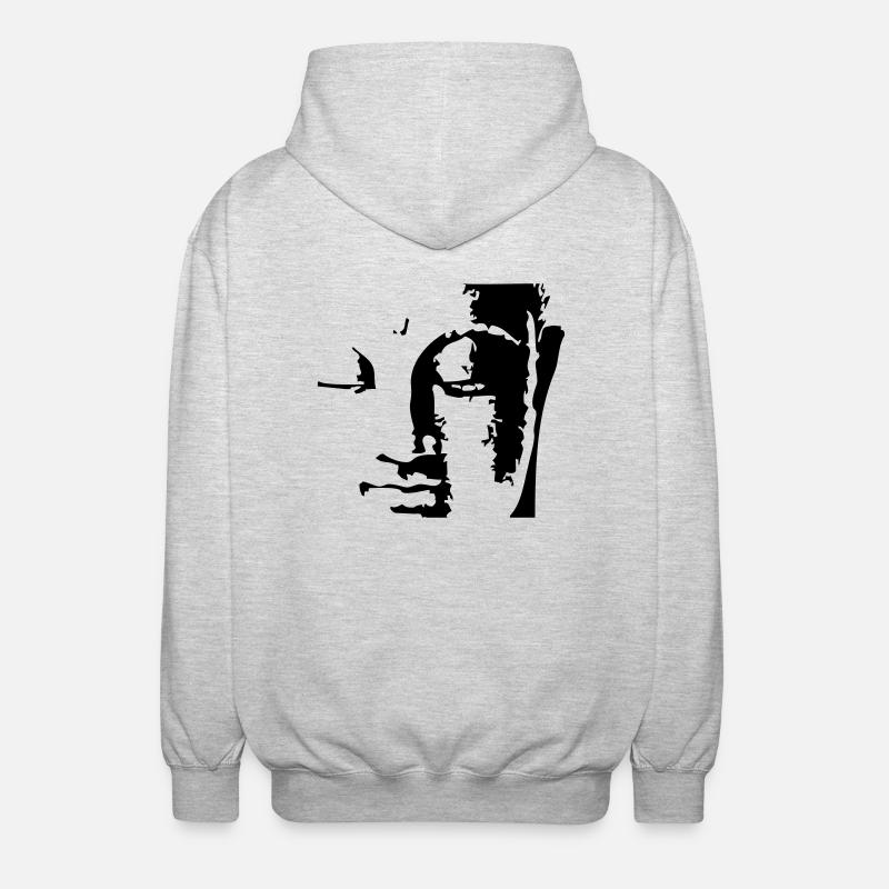 buddhas_face - Veste à capuche unisexe - gris clair chiné
