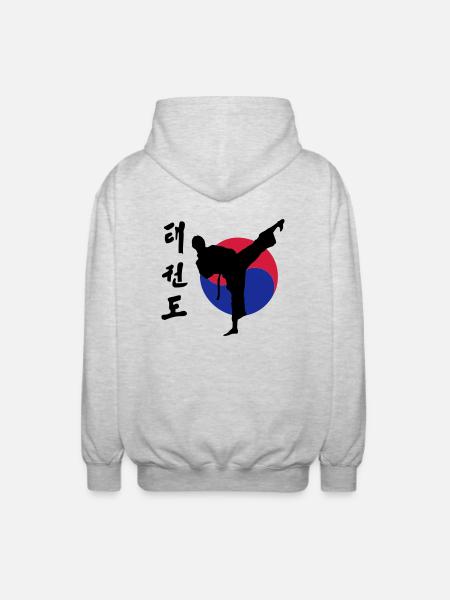 taekwondo - Unisex Hooded Jacket - light heather grey