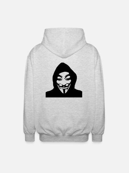 ANONYMOUS - Unisex Kapuzenjacke - Hellgrau meliert
