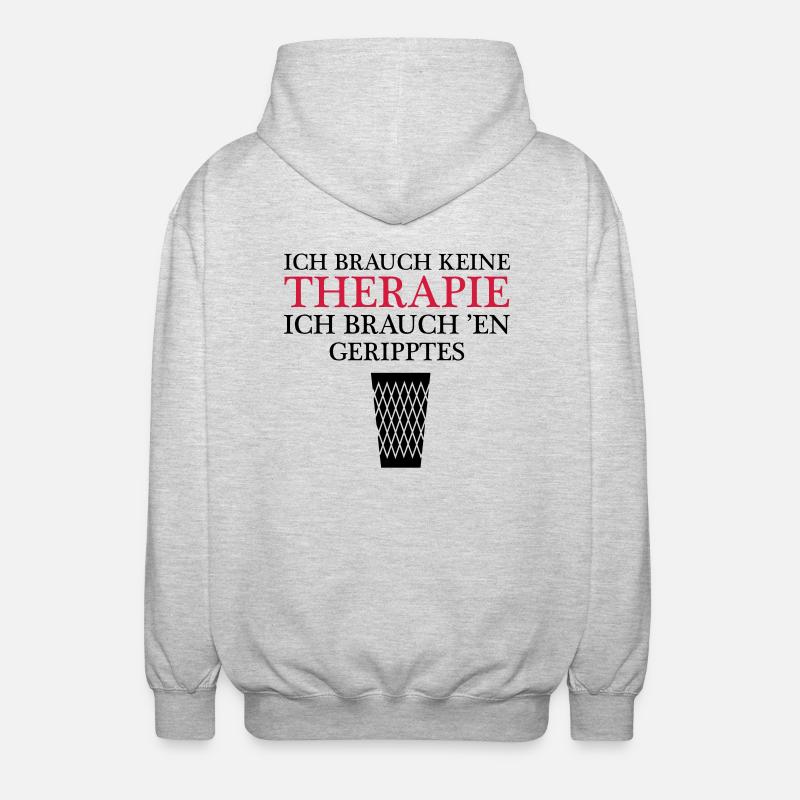 Therapy Gerippt Frankfurt - Unisex Kapuzenjacke - Hellgrau meliert