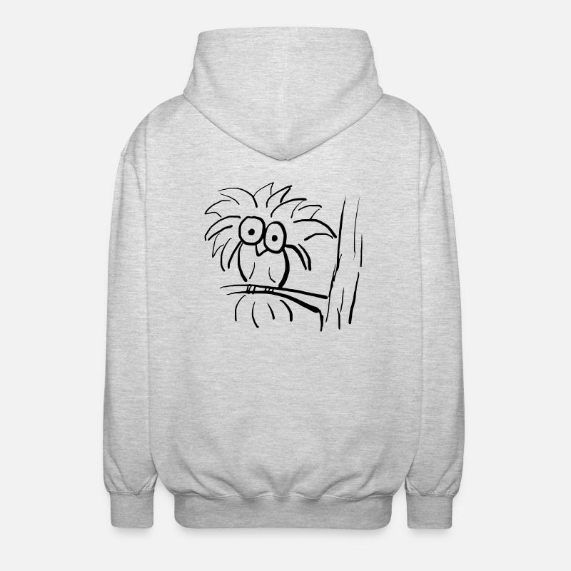 Eule - Unisex Kapuzenjacke - Hellgrau meliert