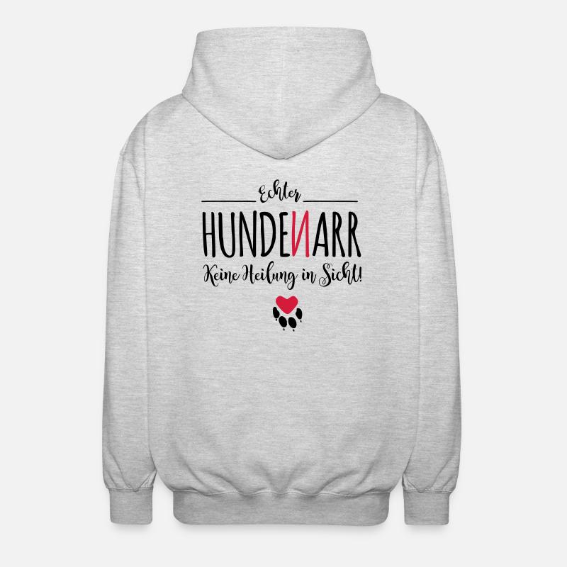 Hunde-Narr - Unisex Kapuzenjacke - Hellgrau meliert