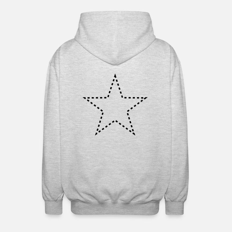 dashed_star_1c - Unisex Kapuzenjacke - Hellgrau meliert