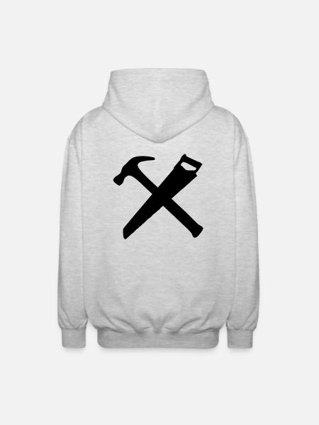 hammer_and_saw - Unisex Hooded Jacket - light heather grey