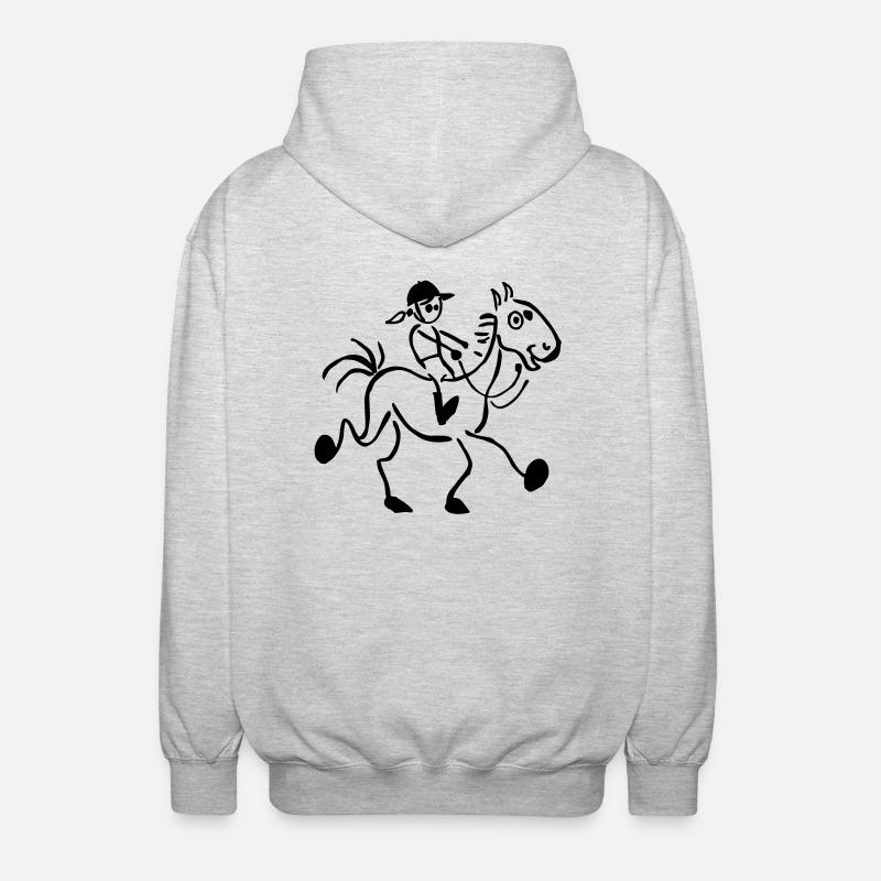 Reiten - Unisex Kapuzenjacke - Hellgrau meliert