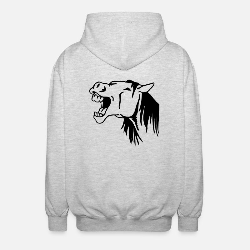 Le bâillement cheval - Veste à capuche unisexe - gris clair chiné