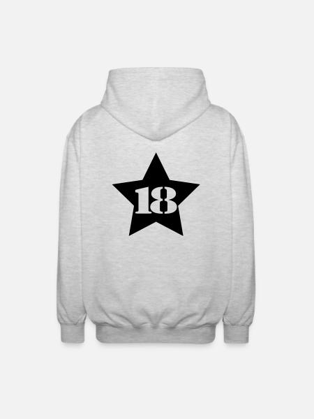 18__star___f1 - Unisex Kapuzenjacke - Hellgrau meliert