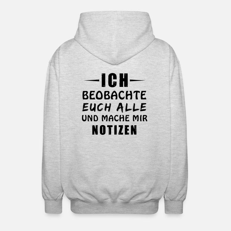 Ich beobachte euch alle - Unisex Kapuzenjacke - Hellgrau meliert
