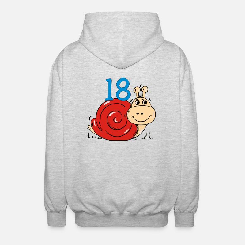 Snail 18 e anniversaire - Veste à capuche unisexe - gris clair chiné