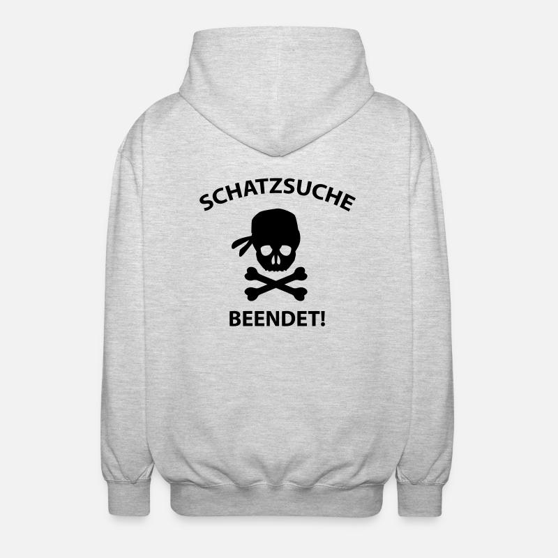 schatzsuche beendet - Unisex Kapuzenjacke - Hellgrau meliert