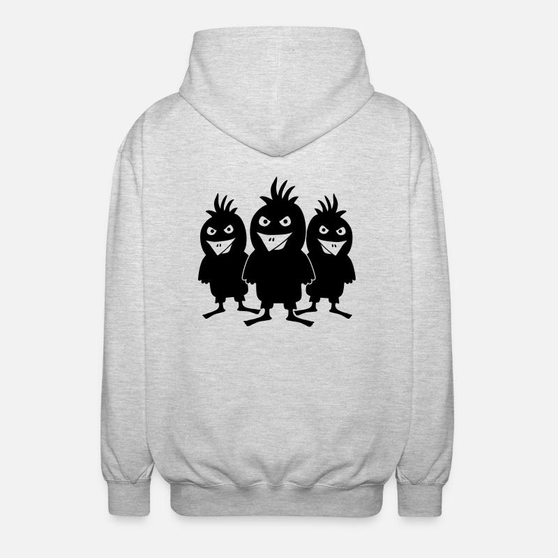 Evil Angry Birds - Veste à capuche unisexe - gris clair chiné