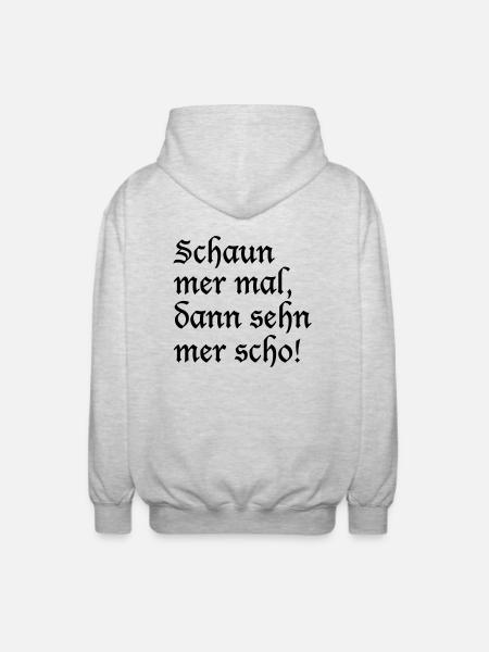Schaun mer mal - Unisex Kapuzenjacke - Hellgrau meliert
