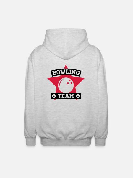 bowling_team__1_f2 - Unisex Kapuzenjacke - Hellgrau meliert
